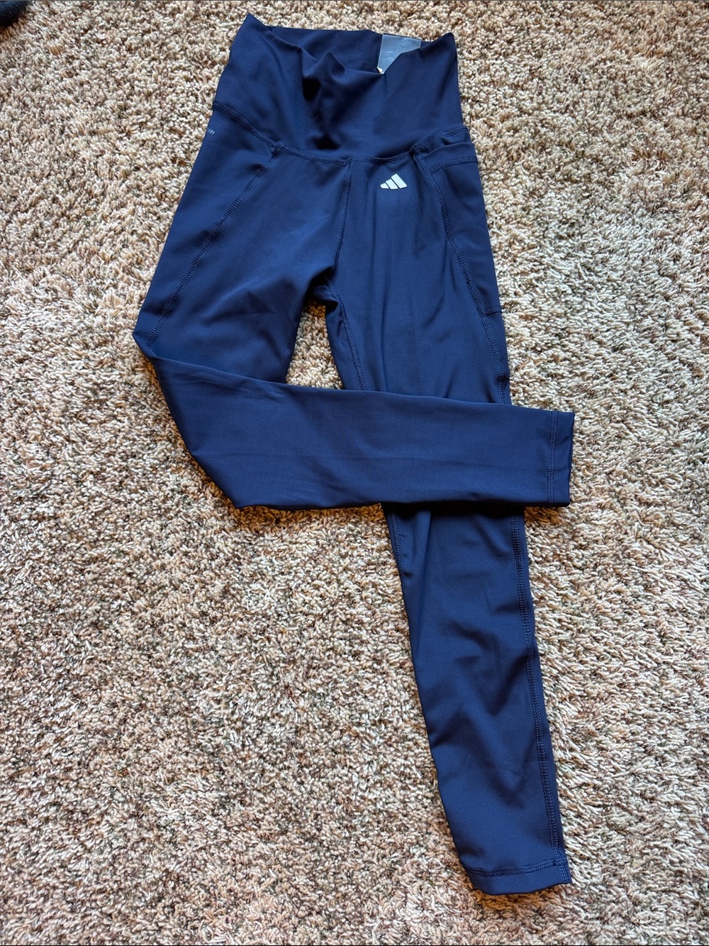adidas Navy High-Rise tight fit 7/8 Training Leggings